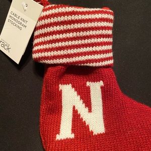 Cable Knit Monogram Stocking